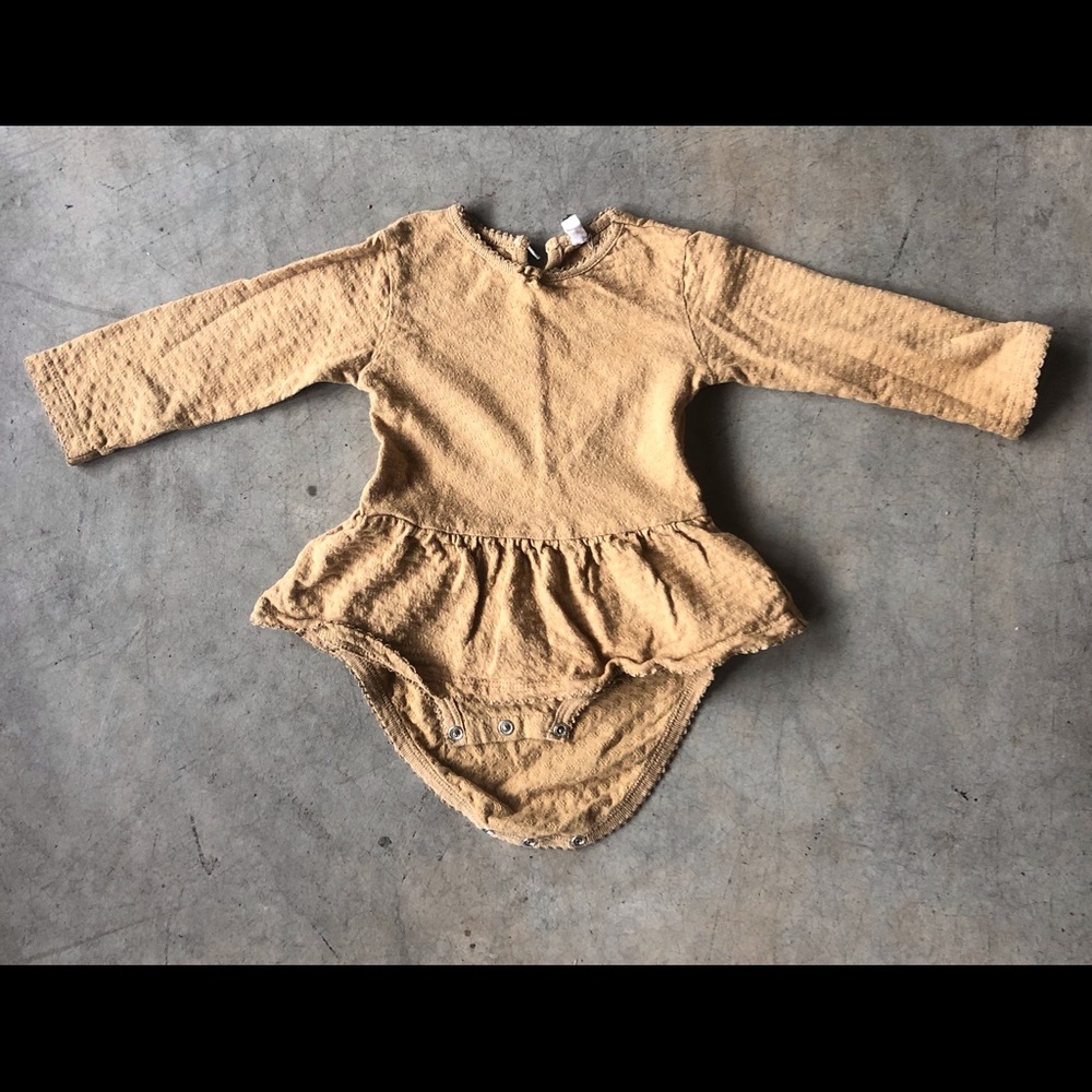 Quincy Mae Long Sleeve Peplum Skirt Body Suit One Piece